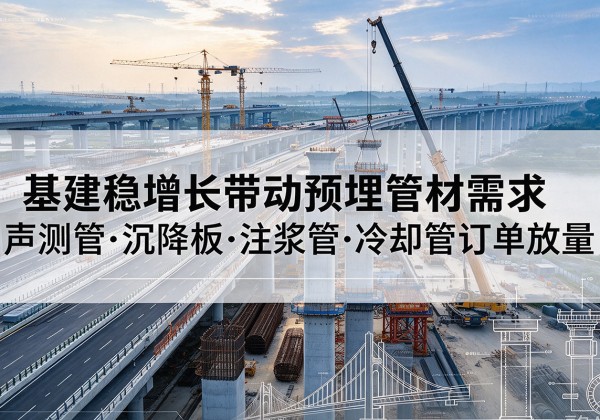 化德基建稳增长带动预埋监测管材需求，声测管、沉降板、注浆管订单持续放量